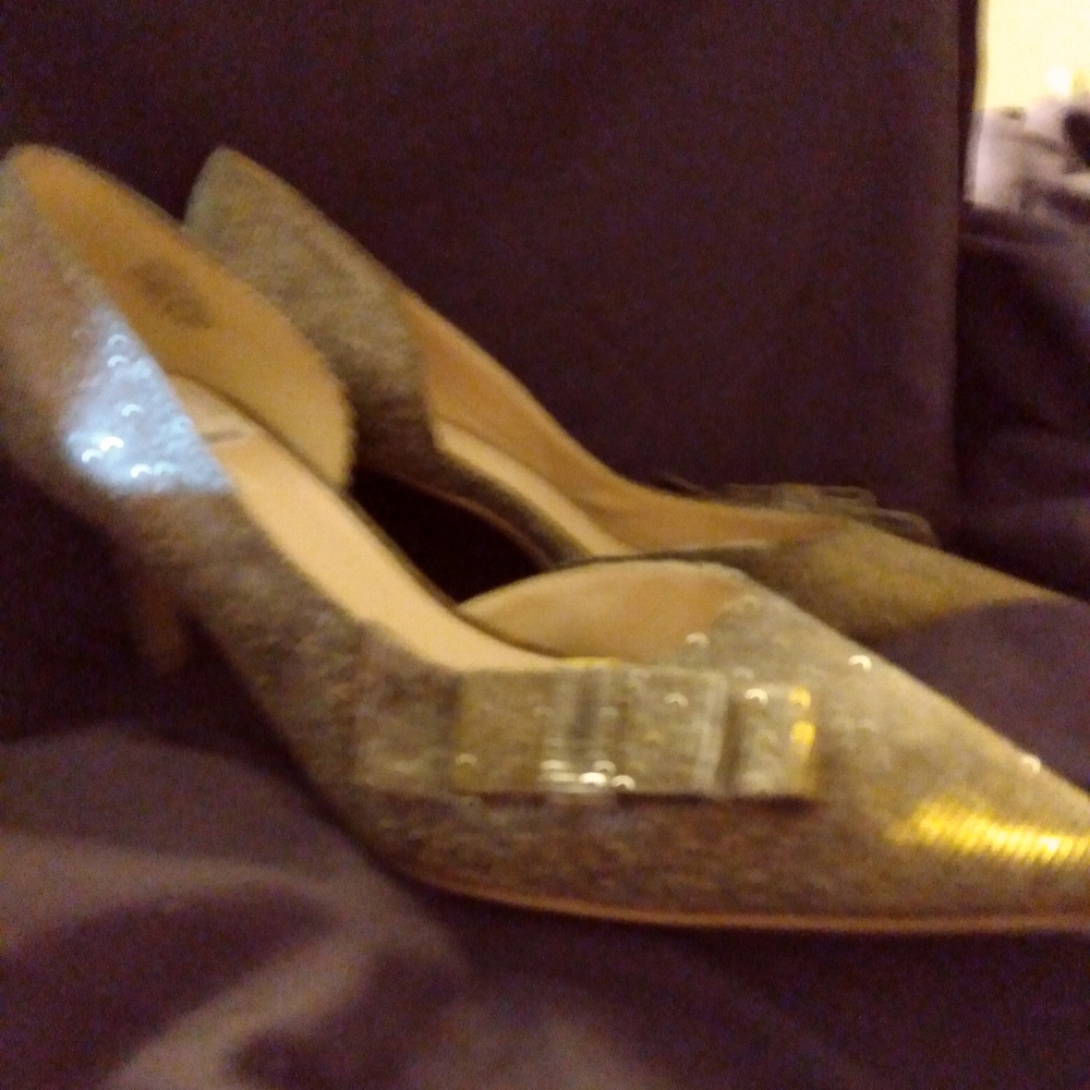 Nine West Silver and Gold sparkling Pumps size 7.5
